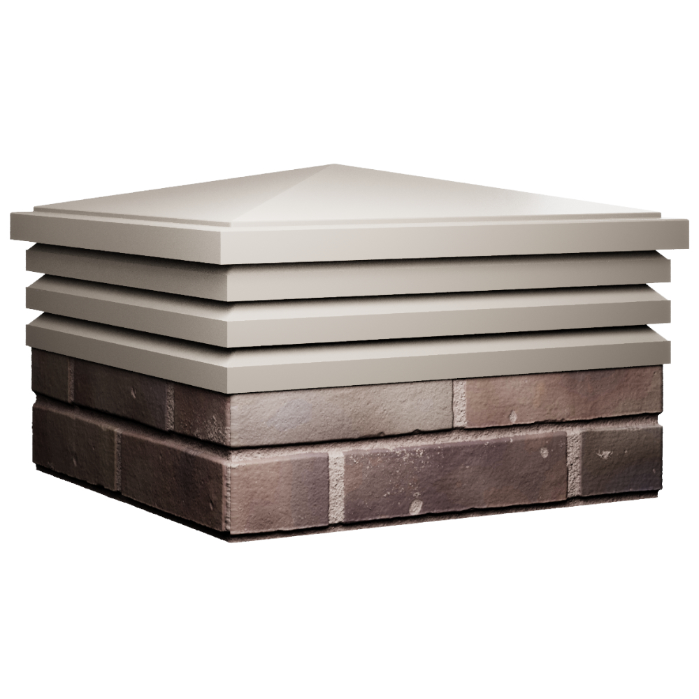 Колпак Zking Бона ХайТек Бежевый на столб 2х2 кирпича (513х513мм) в Назрани фото