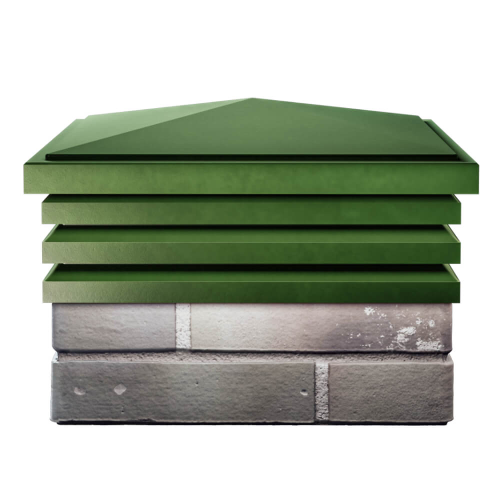 Колпак Zking Бона ХайТек Зеленый на столб 1.5х1.5 кирпича (385х385мм) Назрань фото