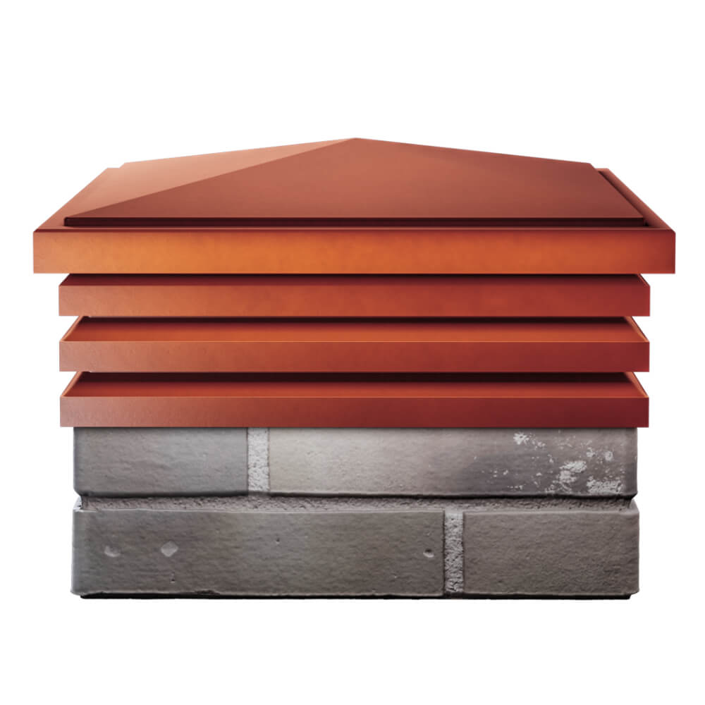 Колпак Zking Бона ХайТек Красный на столб 1.5х1.5 кирпича (385х385мм) Назрань фото