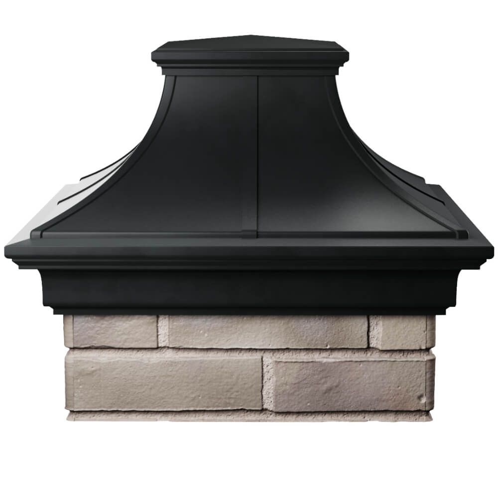 Колпак Zking Монблан Премиум Черный на столб 1.5х1.5 кирпича (385х385мм) Назрань фото