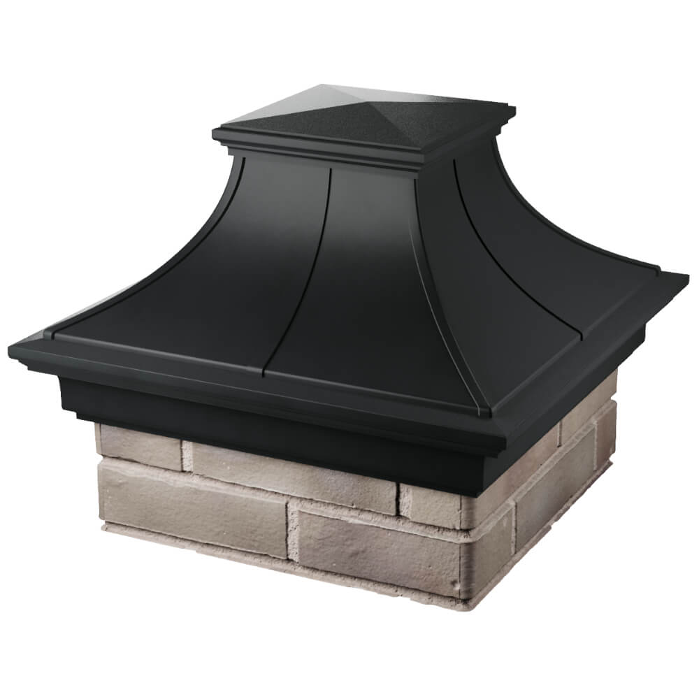 Колпак Zking Монблан Премиум Черный на столб 1.5х1.5 кирпича (385х385мм) в Назрани фото