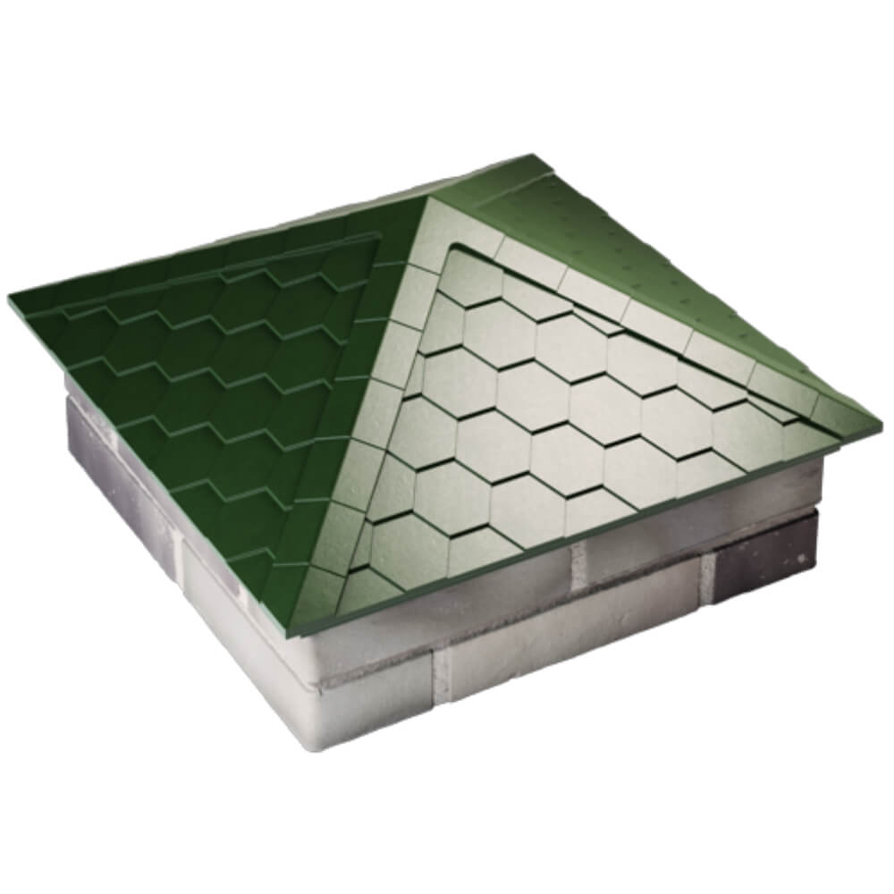 Колпак Zking Эверест Зеленый на столб 2х2 кирпича (535х535мм) Назрань фото