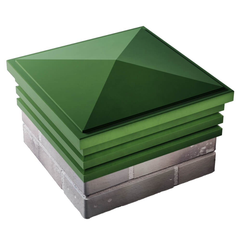 Колпак Zking Бона ХайТек Зеленый на столб 1.5х1.5 кирпича (385х385мм) в Назрани фото