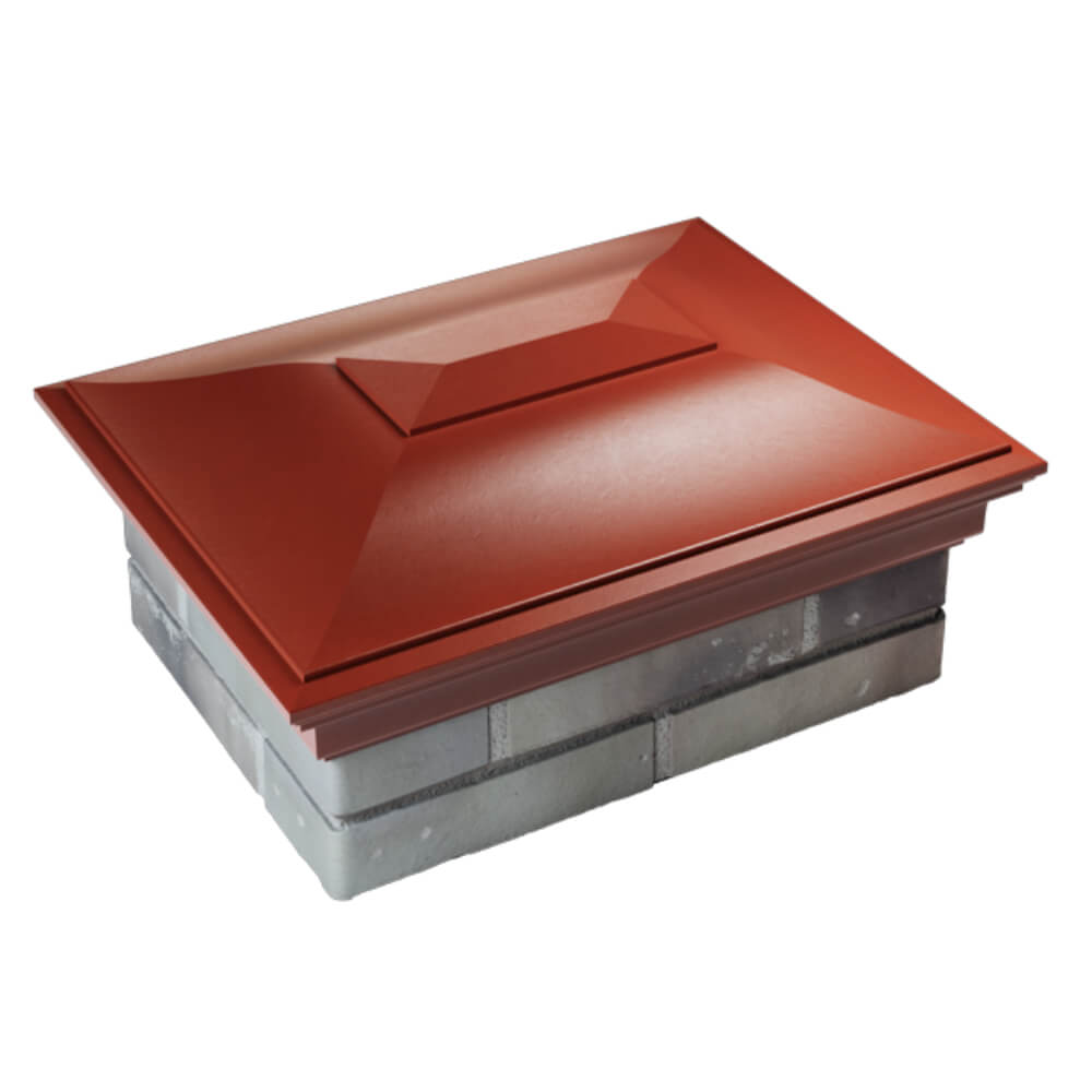 Колпак Zking Монблан Красный на столб 2х1.5 кирпича (515х385мм) Назрань фото