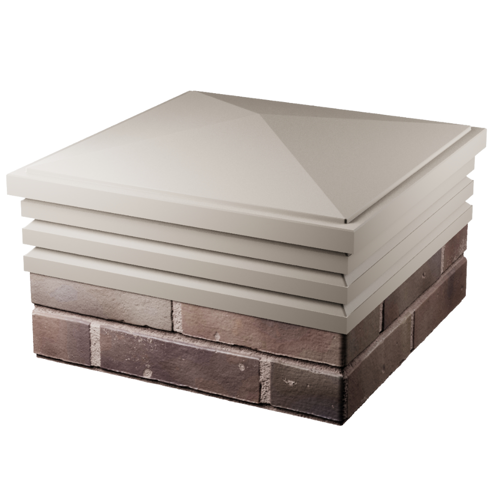 Колпак Zking Бона ХайТек Бежевый на столб 2х2 кирпича (513х513мм) в Назрани фото