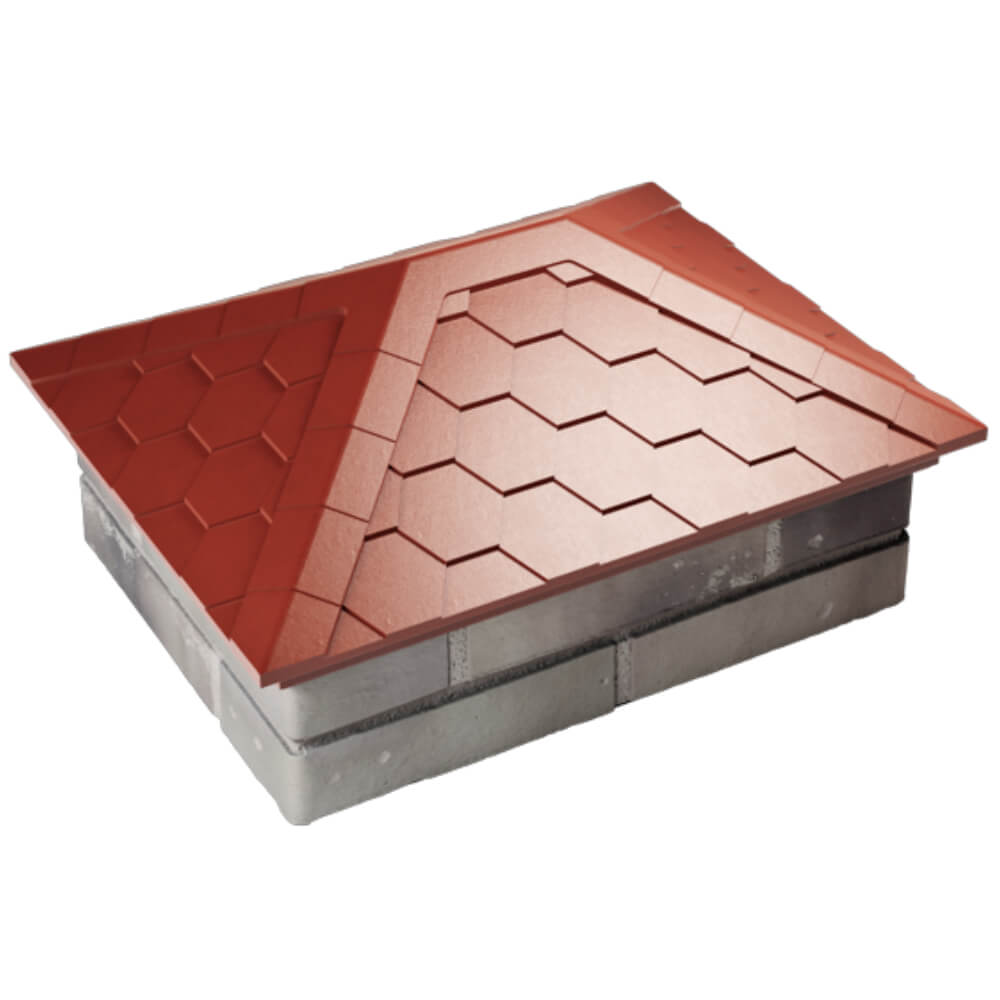 Колпак Zking Эверест Красный на столб 2х1.5 кирпича (520х390мм) Назрань фото