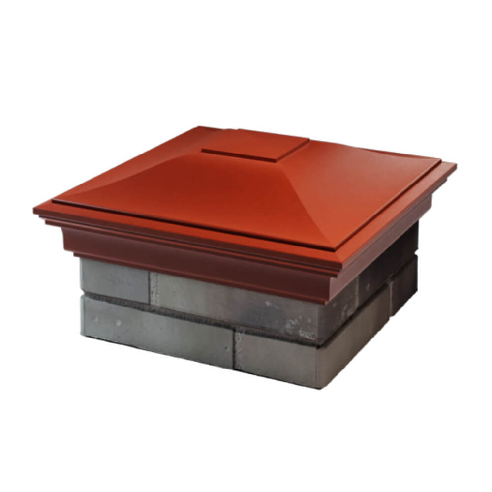 Колпак Zking Монблан Красный на столб 1.5х1.5 еврокирпича 0.7НФ (355х355мм) в Назрани фото