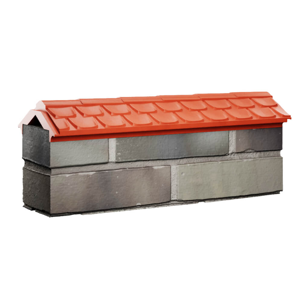 Парапет Zking Эльбрус Красный с посадкой на 0.5 кирпича (130мм) Назрань фото