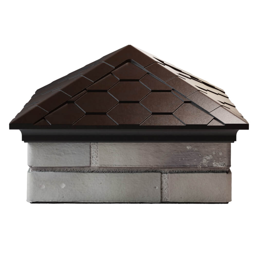 Колпак Zking Эверест Коричневый на столб 1.5х1.5 кирпича (390х390мм) Назрань фото