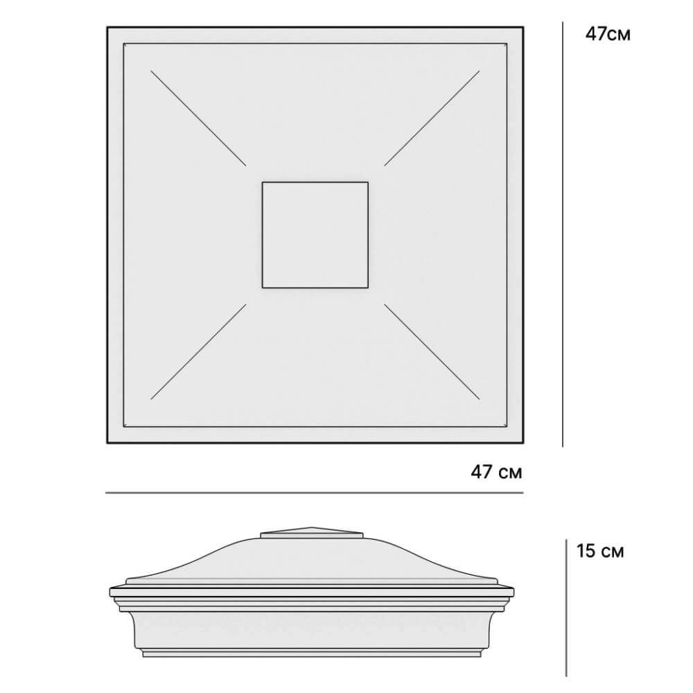 Колпак Zking Монблан Бежевый на столб 1.5х1.5 кирпича (385х385мм) с подсветкой в Назрани фото
