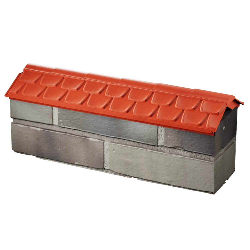 Парапет Zking Эльбрус Красный с посадкой на 0.5 кирпича (130мм) в Назрани фото