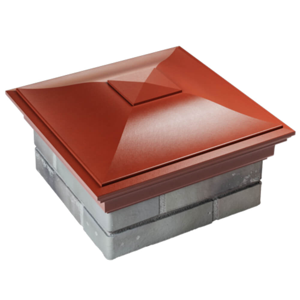 Колпак Zking Монблан Красный на столб 1.5х1.5 кирпича (385х385мм) в Назрани фото