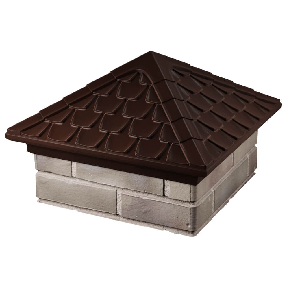 Колпак Zking Эльбрус Коричневый на столб 1.5х1.5 кирпича (385х385мм) в Назрани фото