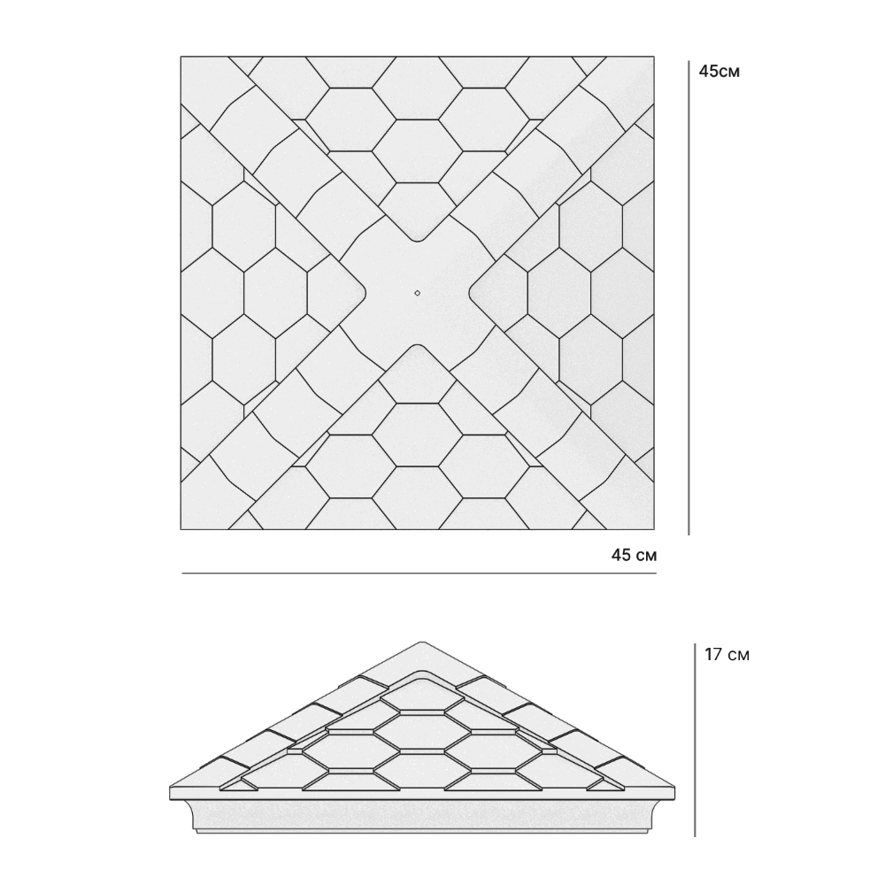 Колпак Zking Эверест Бежевый на столб 1.5х1.5 кирпича (390х390мм) в Назрани фото
