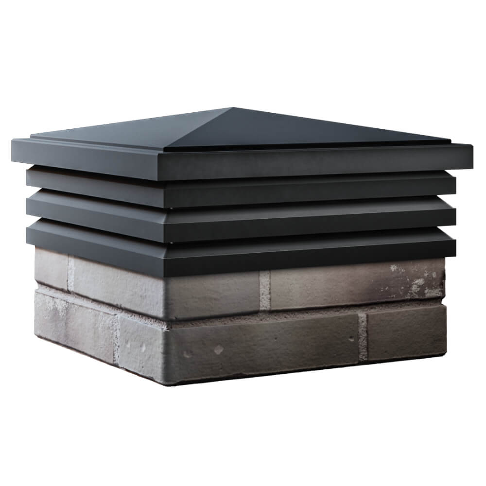 Колпак Zking Бона ХайТек Черный на столб 1.5х1.5 кирпича (385х385мм) в Назрани фото