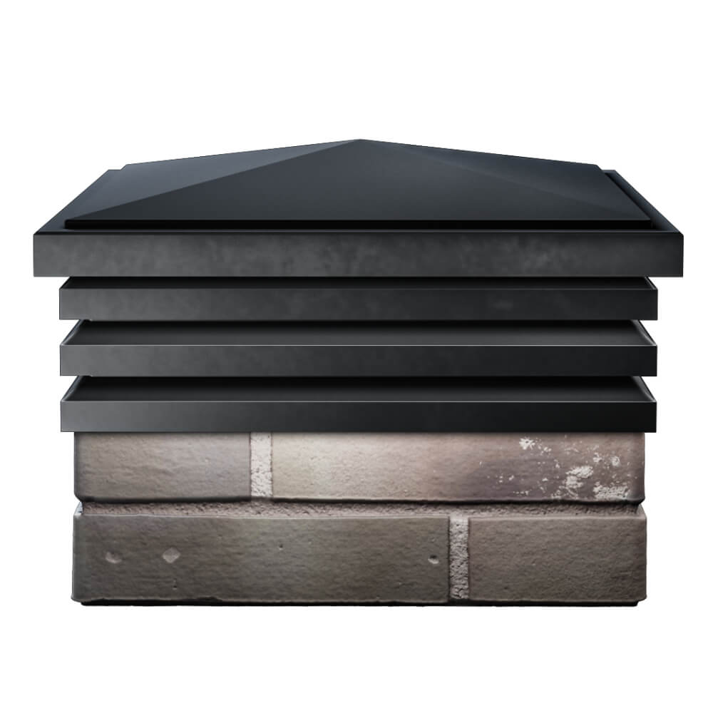 Колпак Zking Бона ХайТек Черный на столб 1.5х1.5 кирпича (385х385мм) Назрань фото