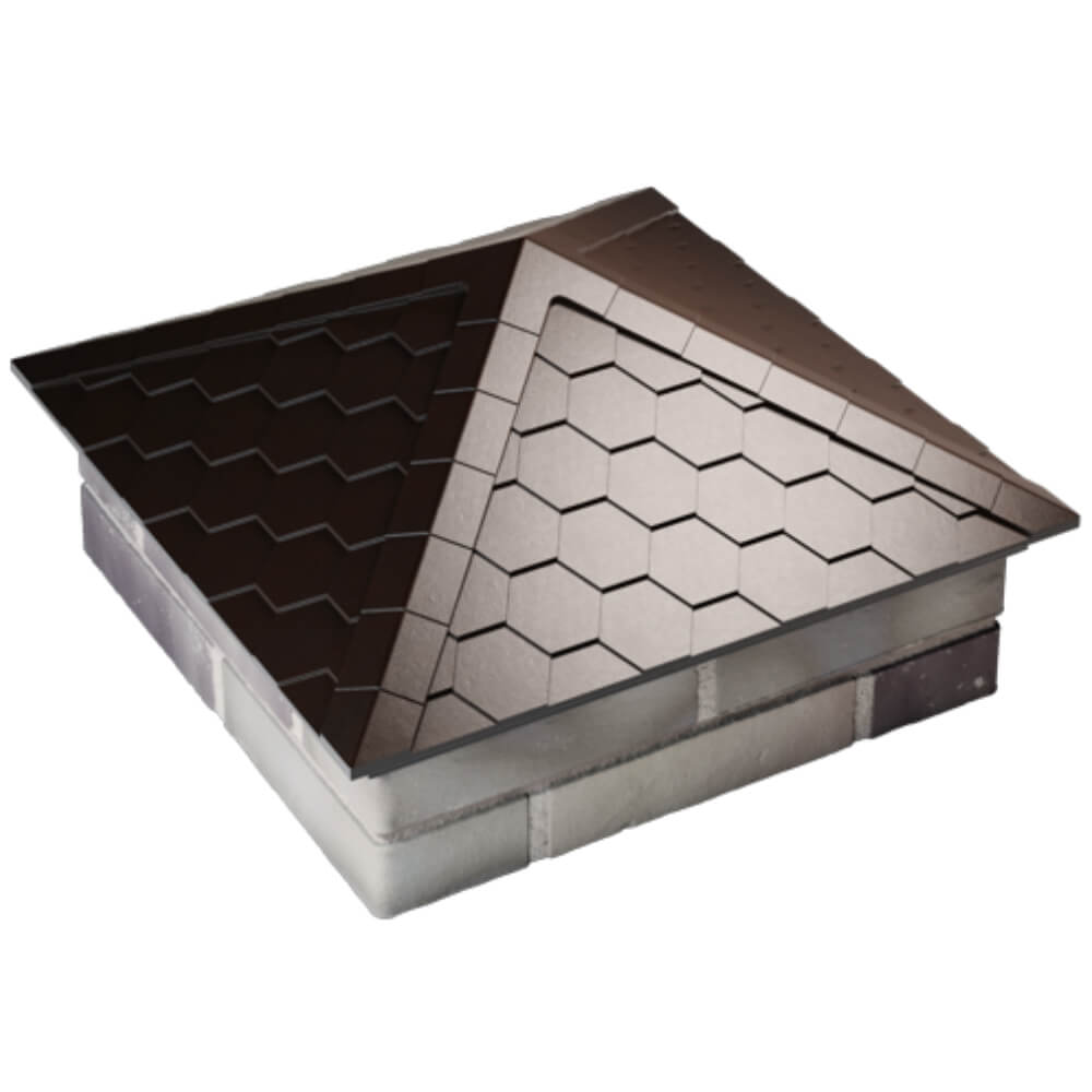 Колпак Zking Эверест Коричневый на столб 2х2 кирпича (535х535мм) Назрань фото