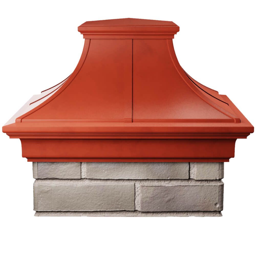 Колпак Zking Монблан Премиум Красный на столб 1.5х1.5 кирпича (385х385мм) Назрань фото