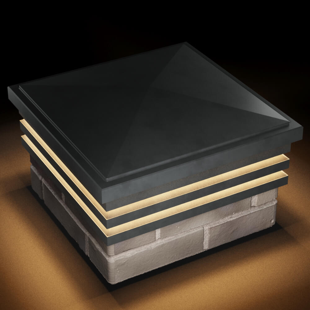 Колпак Zking Бона ХайТек Серый на столб 1.5х1.5 кирпича (385х385мм) с подсветкой в Назрани фото