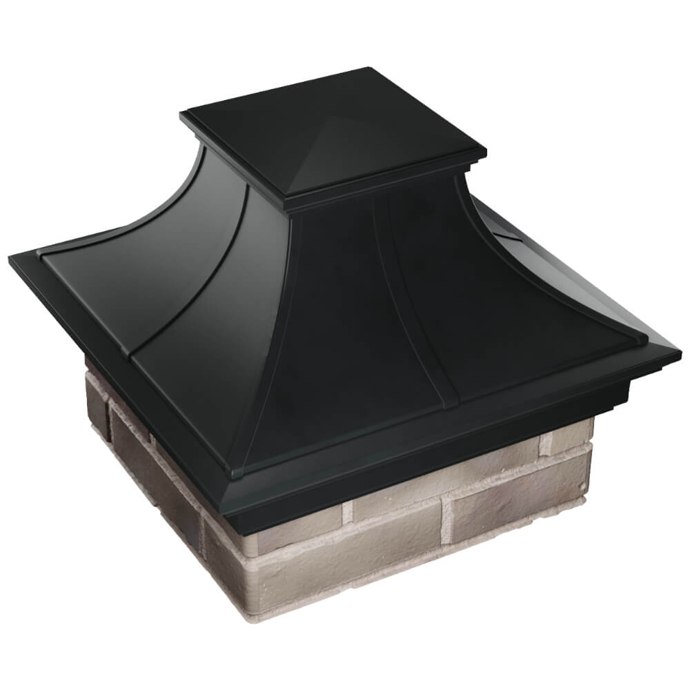 Колпак Zking Монблан Премиум Черный на столб 1.5х1.5 кирпича (385х385мм) в Назрани фото