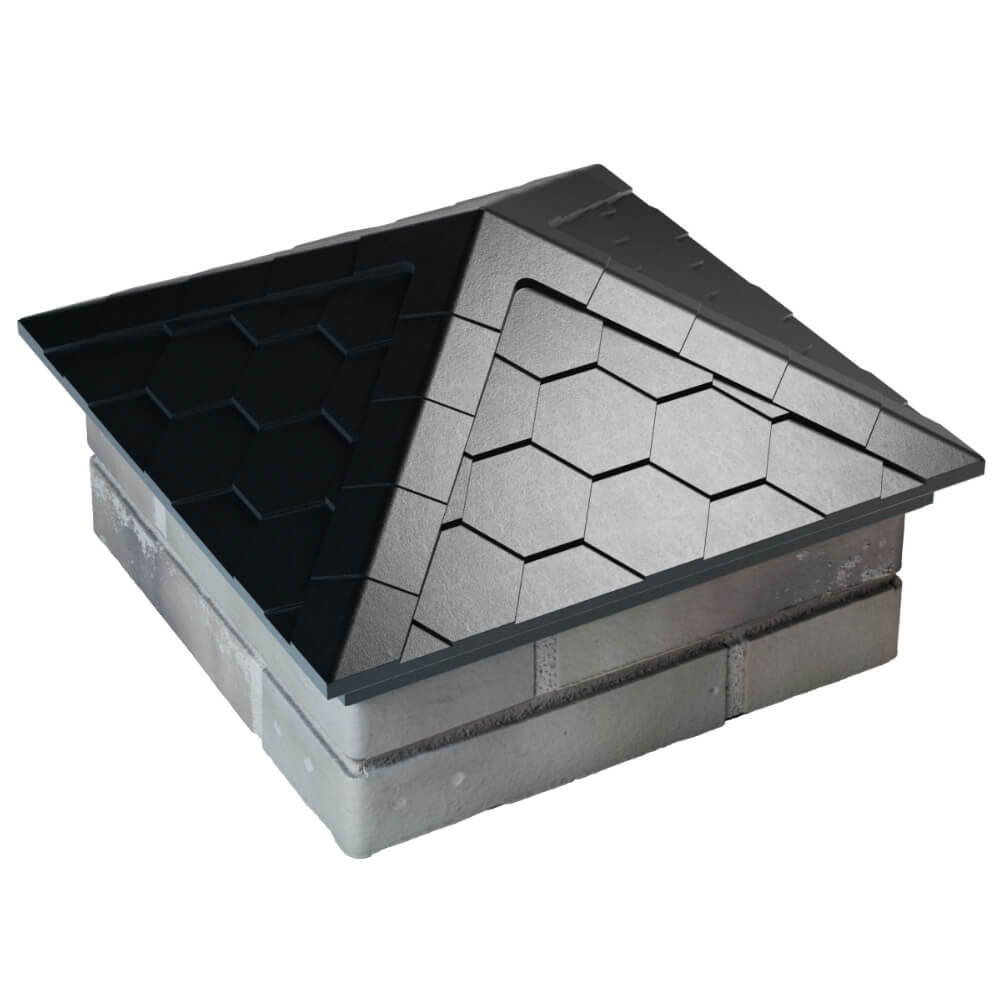 Колпак Zking Эверест Черный на столб 1.5х1.5 кирпича (390х390мм) в Назрани фото