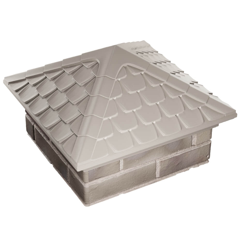 Колпак Zking Эльбрус Бежевый на столб 1.5х1.5 кирпича (385х385мм) в Назрани фото