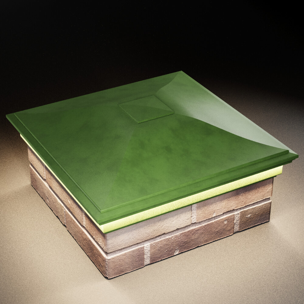 Колпак Zking Монблан Зеленый на столб 2х2 кирпича (515х515мм) c подсветкой в Назрани фото