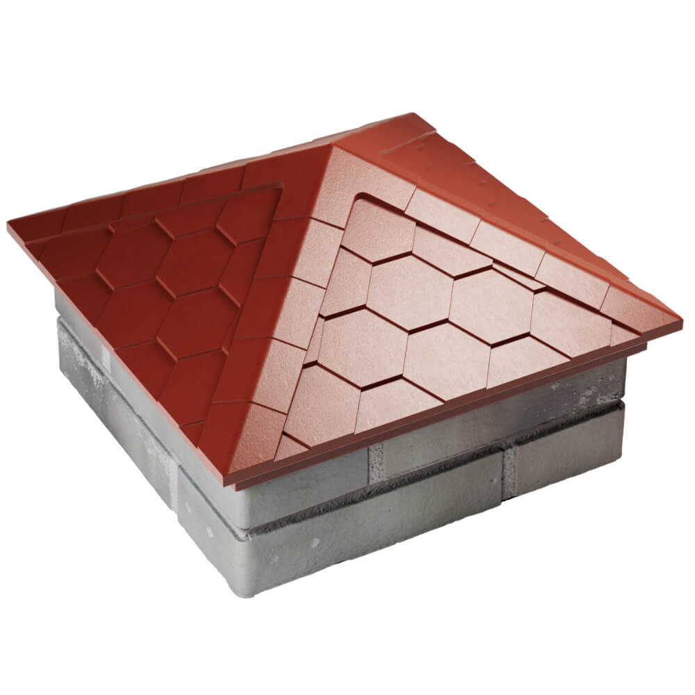Колпак Zking Эверест Красный на столб 1.5х1.5 кирпича (390х390мм) в Назрани фото