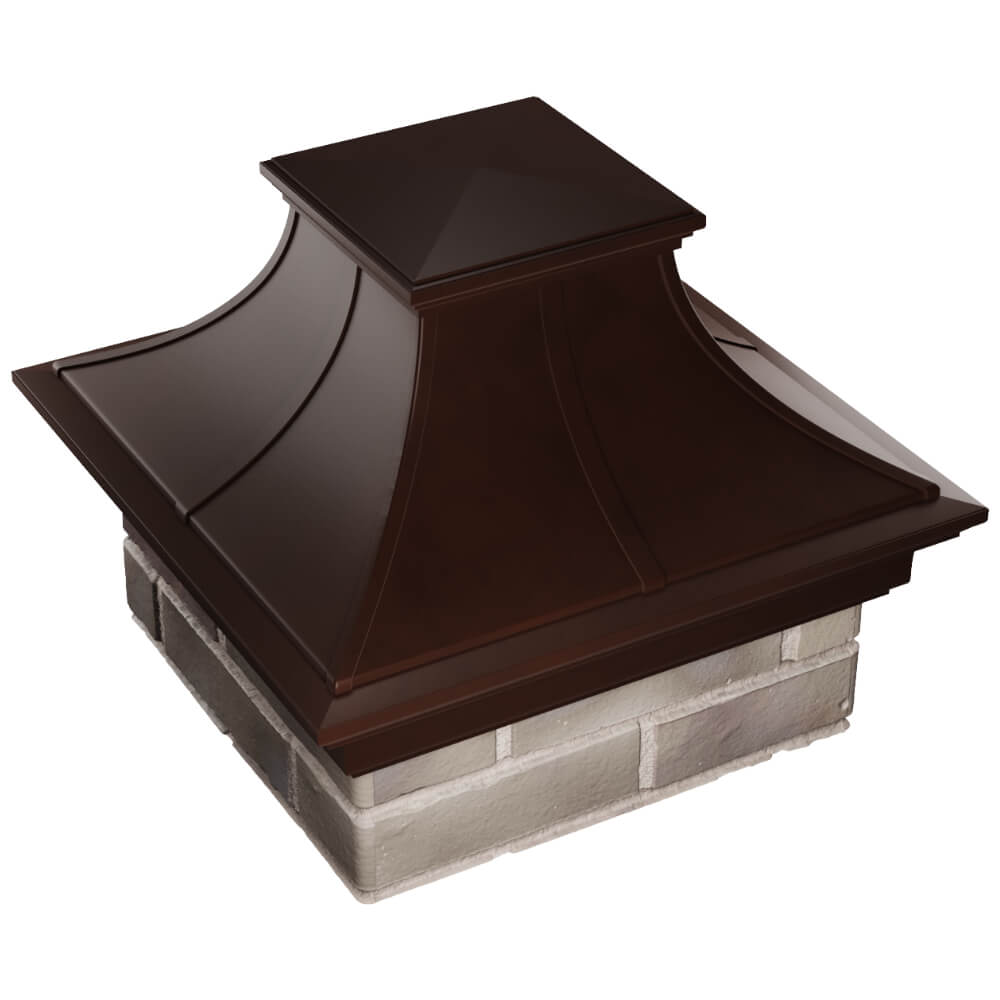 Колпак Zking Монблан Премиум Коричневый на столб 1.5х1.5 кирпича (385х385мм) в Назрани фото