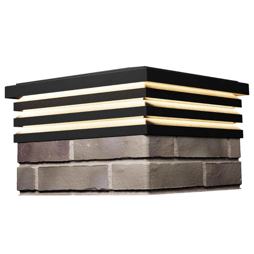 Колпак Zking Бона ХайТек Черный на столб 1.5х1.5 кирпича (385х385мм) с подсветкой в Назрани фото