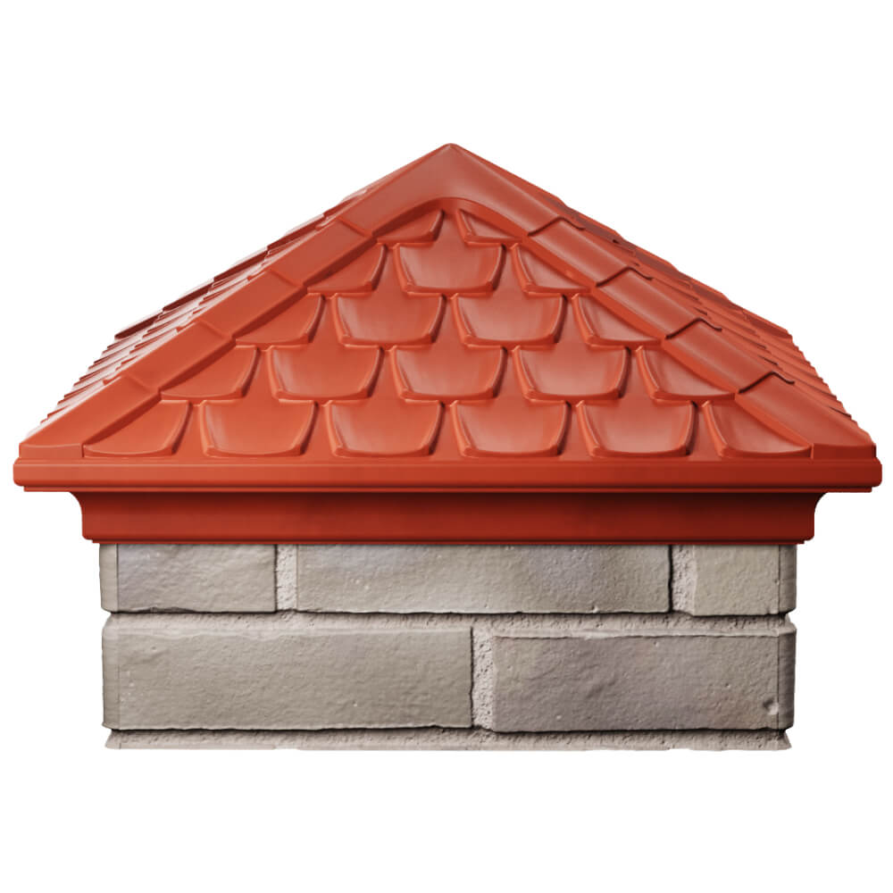 Колпак Zking Эльбрус Красный на столб 1.5х1.5 кирпича (385х385мм) Назрань фото