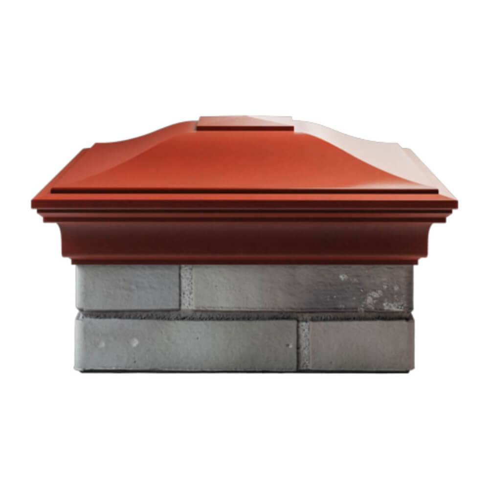 Колпак Zking Монблан Красный на столб 1.5х1.5 еврокирпича 0.7НФ (355х355мм) Назрань фото