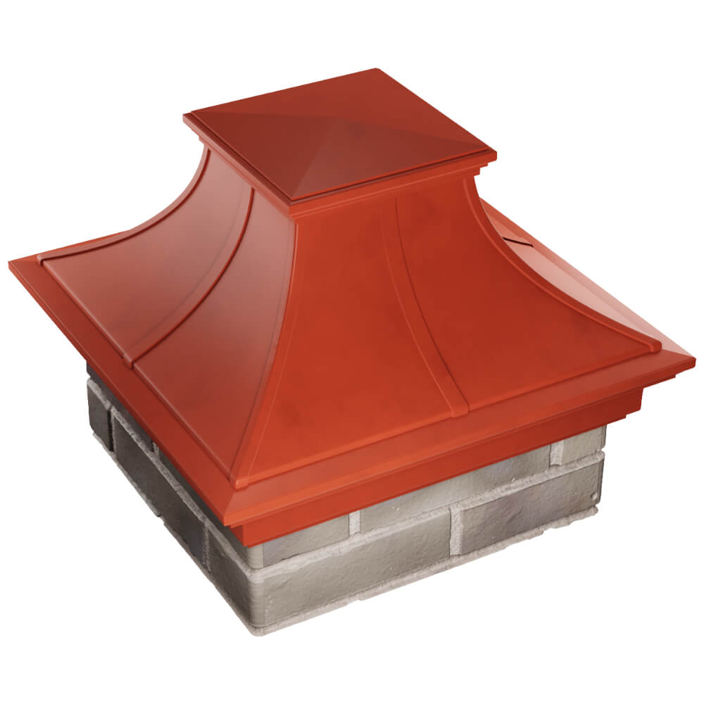Колпак Zking Монблан Премиум Красный на столб 1.5х1.5 кирпича (385х385мм) в Назрани фото