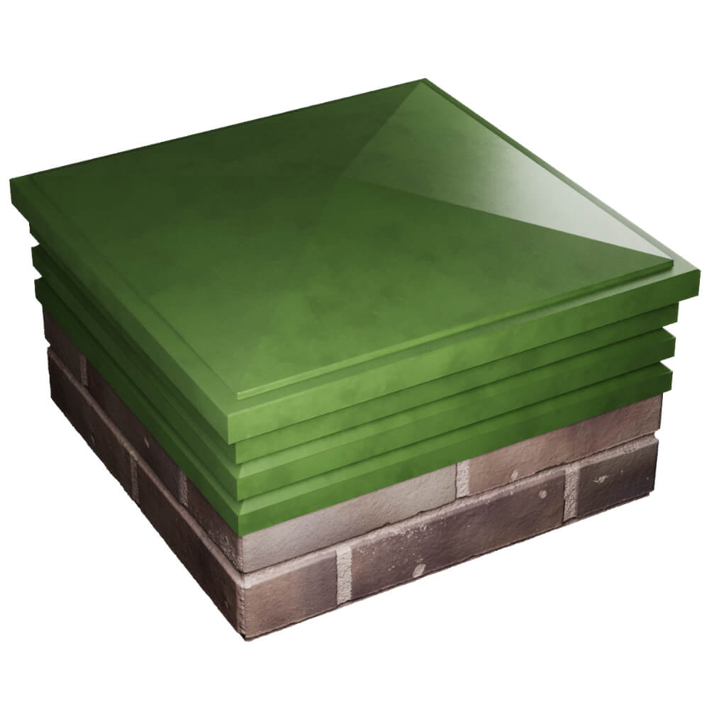 Колпак Zking Бона ХайТек Зеленый на столб 2х2 кирпича (513х513мм) в Назрани фото