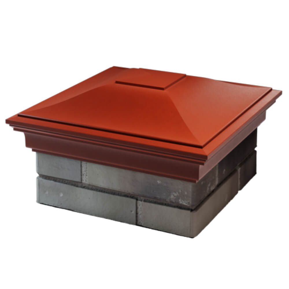 Колпак Zking Монблан Красный на столб 1.5х1.5 кирпича (385х385мм) в Назрани фото