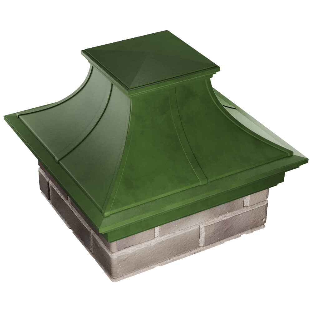 Колпак Zking Монблан Премиум Зеленый на столб 1.5х1.5 кирпича (385х385мм) в Назрани фото