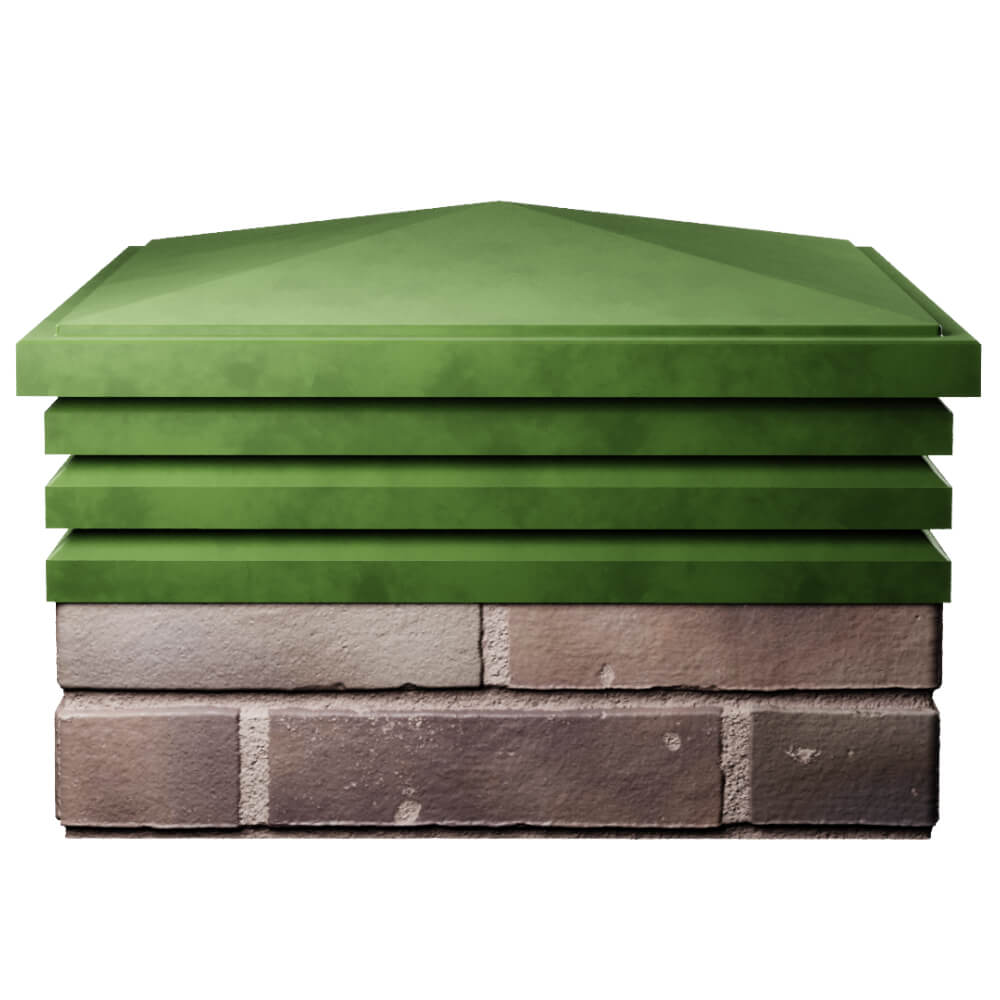 Колпак Zking Бона ХайТек Зеленый на столб 2х2 кирпича (513х513мм) Назрань фото