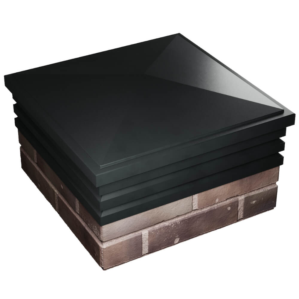 Колпак Zking Бона ХайТек Черный на столб 2х2 кирпича (513х513мм) в Назрани фото