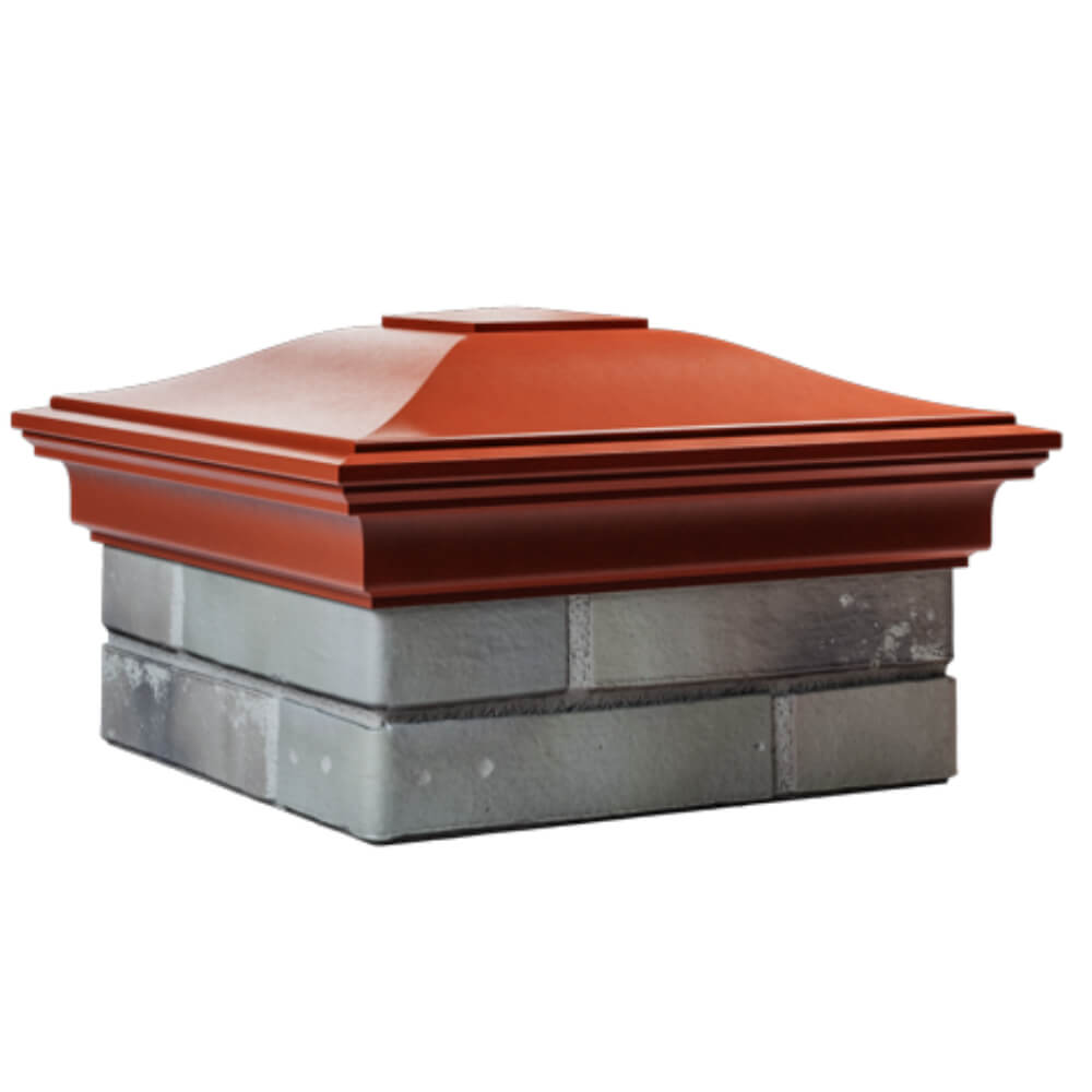 Колпак Zking Монблан Красный на столб 1.5х1.5 кирпича (385х385мм) в Назрани фото