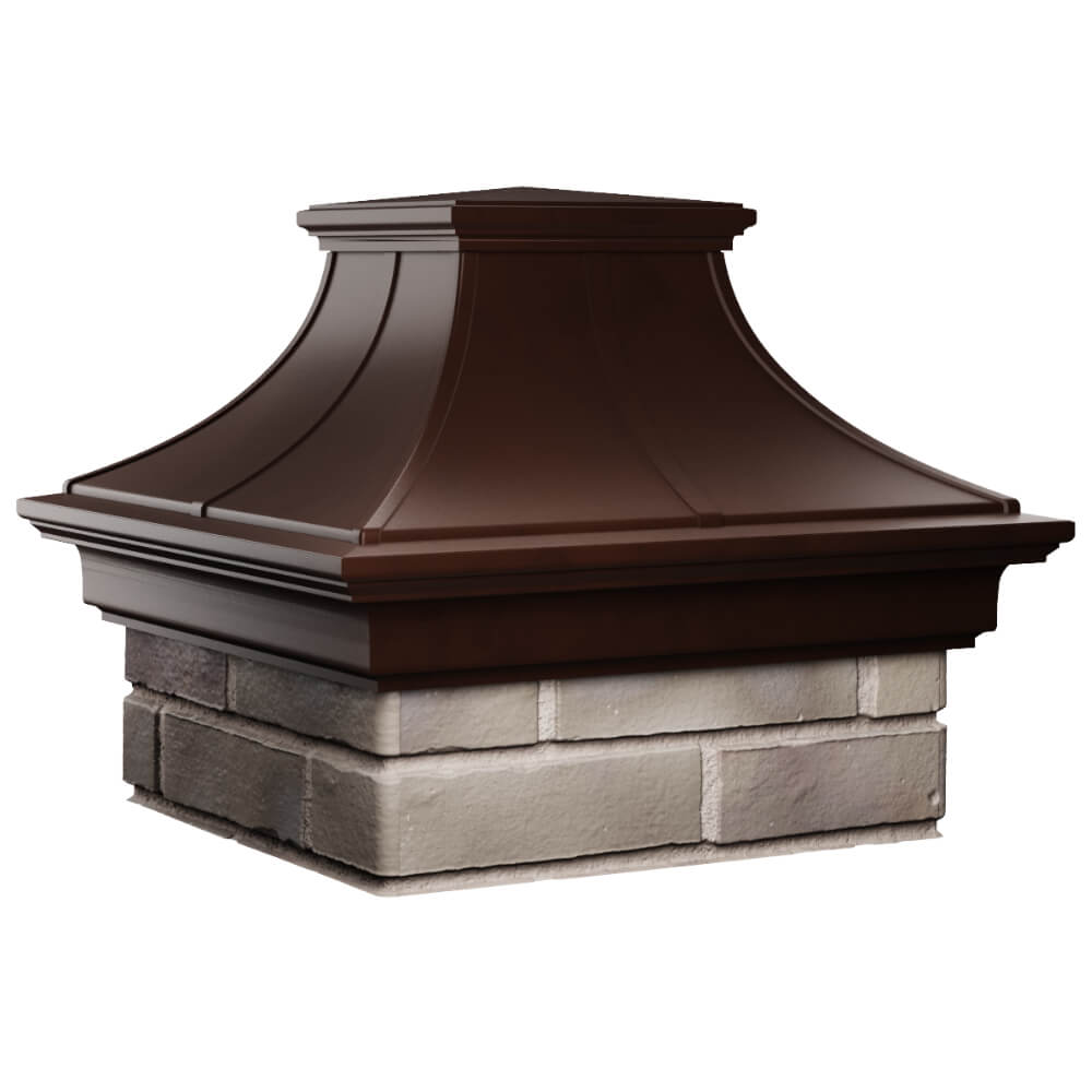 Колпак Zking Монблан Премиум Коричневый на столб 1.5х1.5 кирпича (385х385мм) в Назрани фото