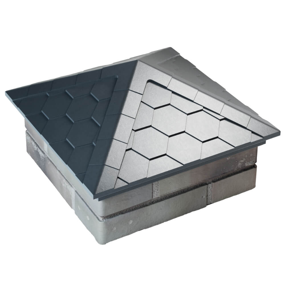 Колпак Zking Эверест Серый на столб 1.5х1.5 кирпича (390х390мм) в Назрани фото