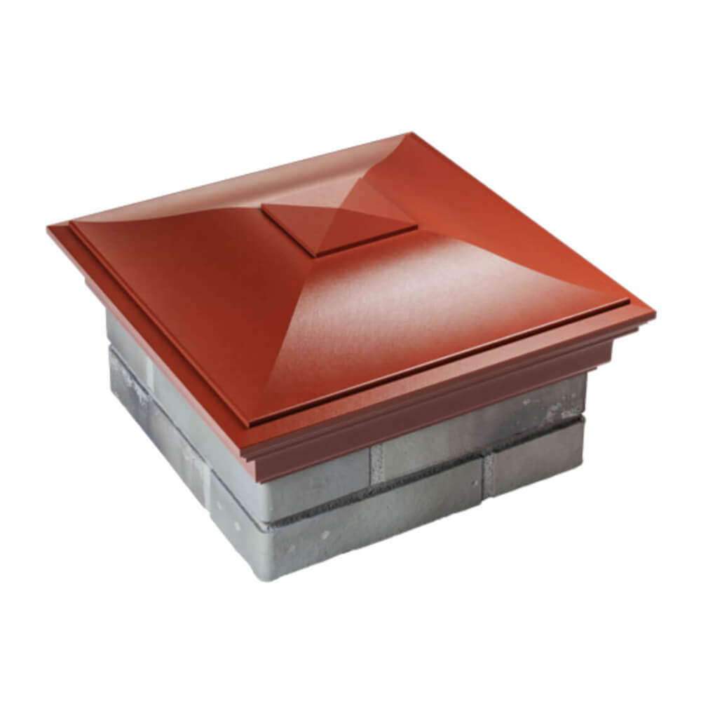 Колпак Zking Монблан Красный на столб 1.5х1.5 еврокирпича 0.7НФ (355х355мм) в Назрани фото