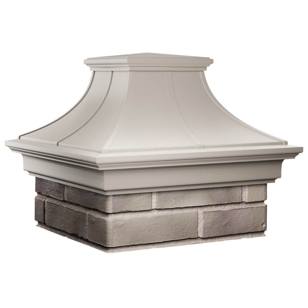 Колпак Zking Монблан Премиум Бежевый на столб 1.5х1.5 кирпича (385х385мм) в Назрани фото