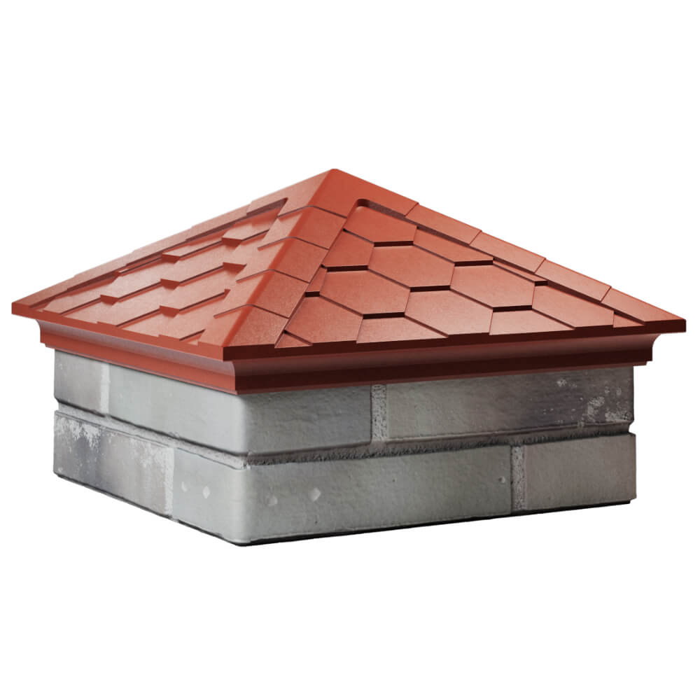 Колпак Zking Эверест Красный на столб 1.5х1.5 кирпича (390х390мм) в Назрани фото