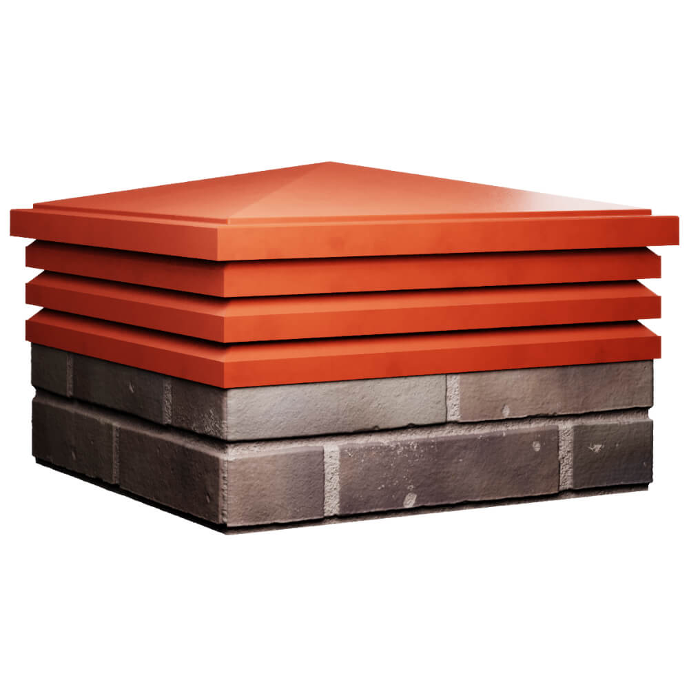 Колпак Zking Бона ХайТек Красный на столб 2х2 кирпича (513х513мм) в Назрани фото