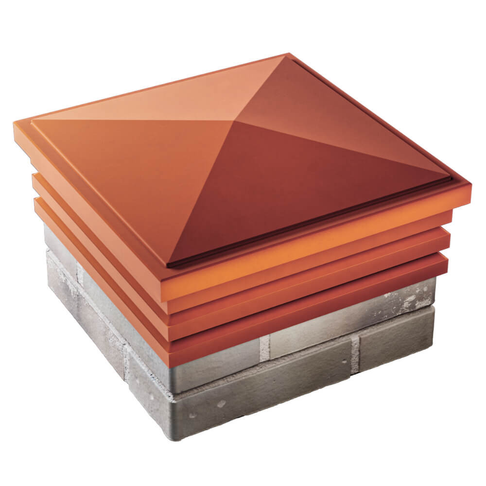 Колпак Zking Бона ХайТек Красный на столб 1.5х1.5 кирпича (385х385мм) в Назрани фото