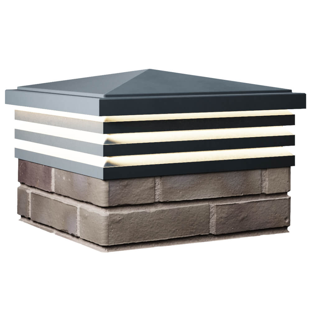 Колпак Zking Бона ХайТек Серый на столб 1.5х1.5 кирпича (385х385мм) с подсветкой в Назрани фото