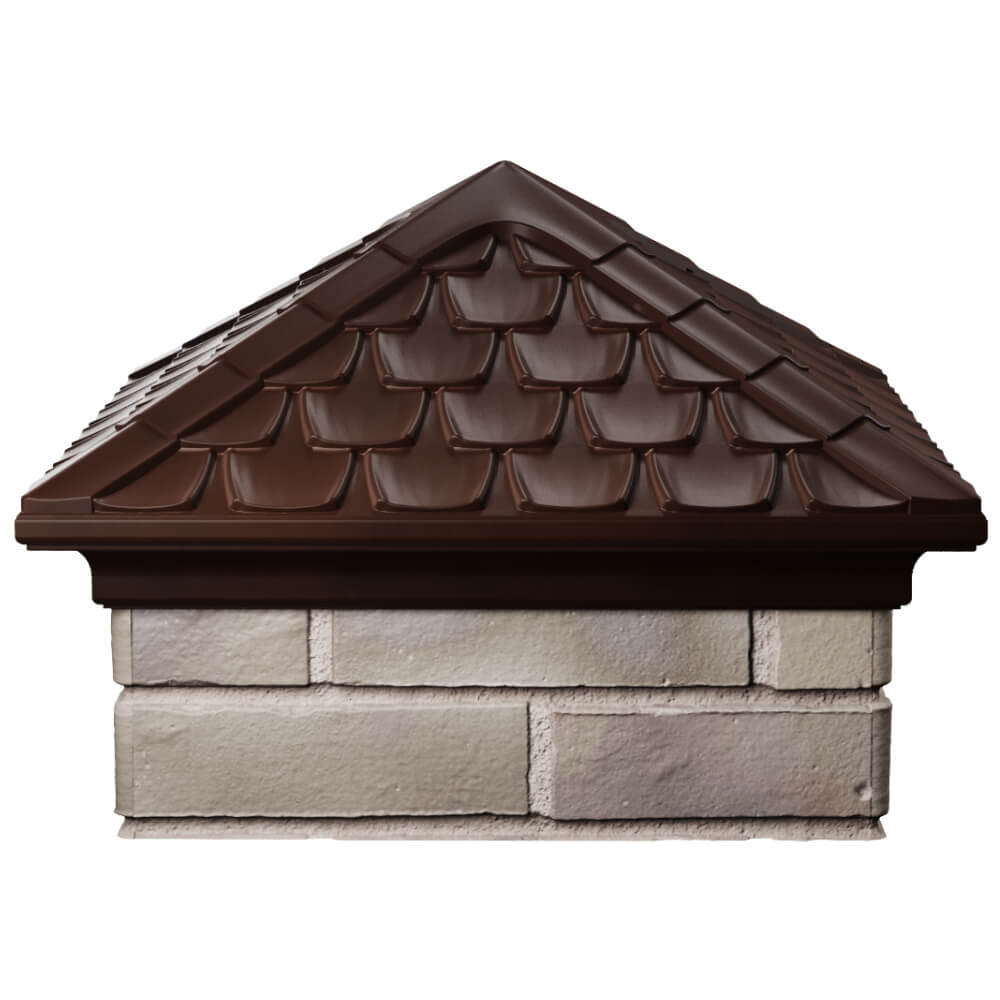 Колпак Zking Эльбрус Коричневый на столб 1.5х1.5 кирпича (385х385мм) Назрань фото