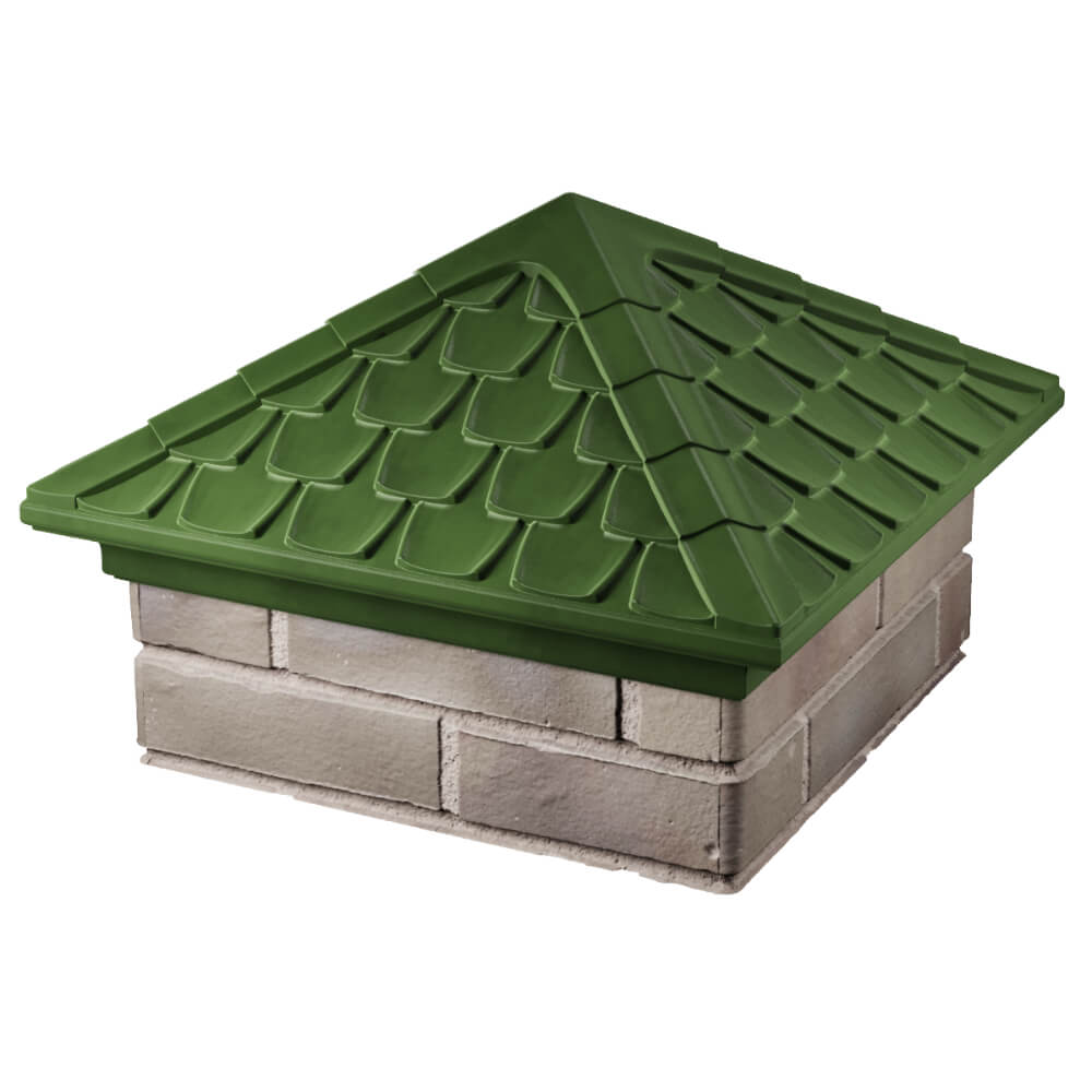 Колпак Zking Эльбрус Зеленый на столб 1.5х1.5 кирпича (385х385мм) в Назрани фото