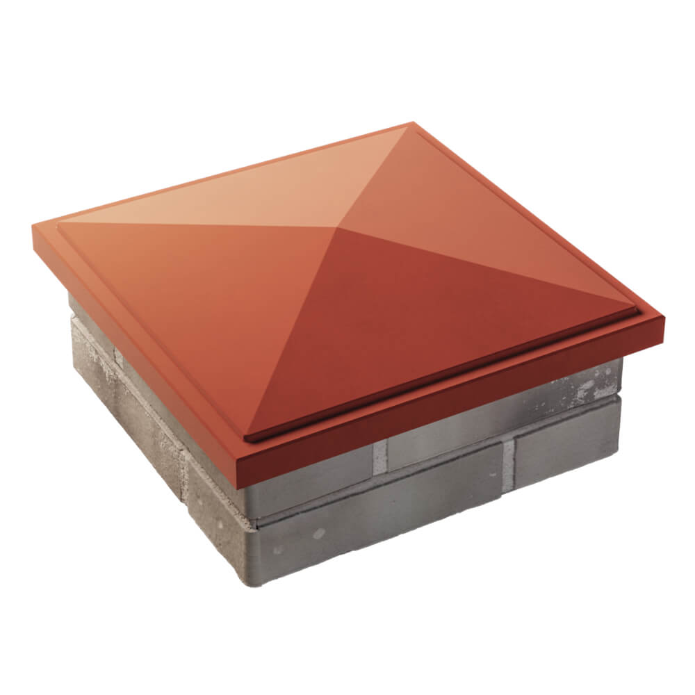 Колпак Zking БонаМоно Красный на столб 1.5х1.5 кирпича (385х385, 400х400мм) в Назрани фото